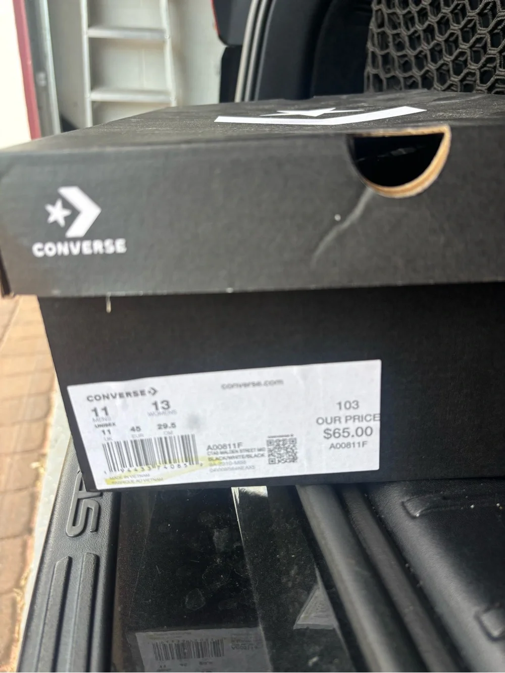 Converse Black and White High Top Sneakers - Picture 4 of 4